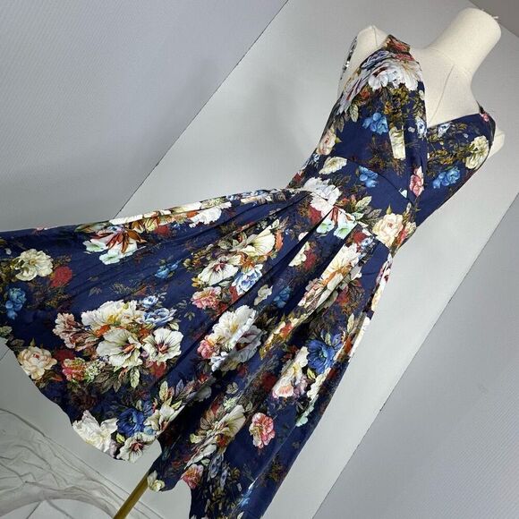 Sinequanone Floral Fit Flare Bow Dress Sz 6 Coquette Romantic Cottage Graduation - Picture 9 of 13